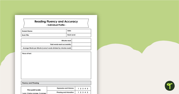 Reading Fluency and Accuracy - Student Tracker | Teach Starter