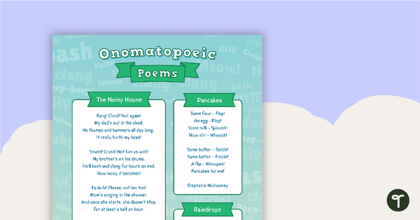 Exploring Poetry Worksheet - Onomatopoeia teaching resource