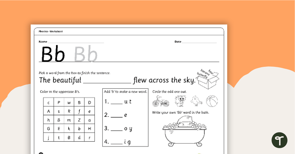 Letter Bb - Alphabet Worksheet teaching resource