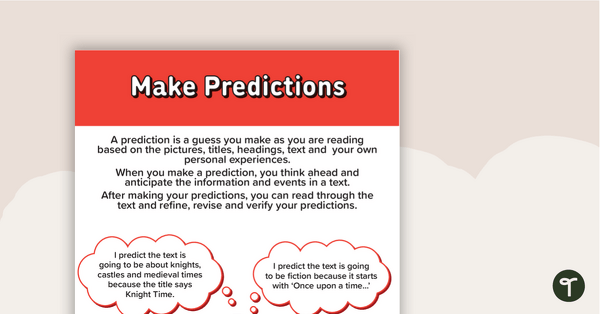 Go to Make Predictions Poster teaching resource