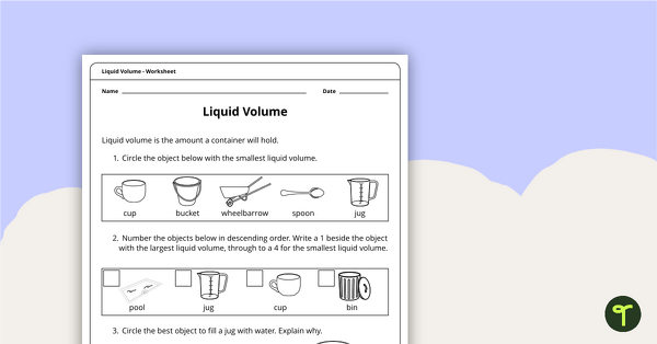 Go to Liquid Volume Worksheet teaching resource