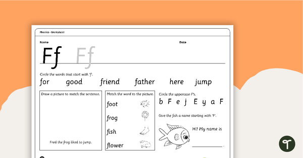 Go to Letter Ff - Alphabet Worksheet teaching resource