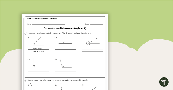 Preview image for Geometric Reasoning Worksheets - Year 5 - teaching resource
