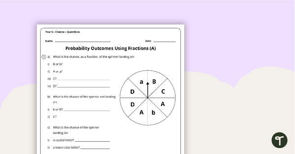 Preview image for Chance Worksheets - Year 5 - teaching resource