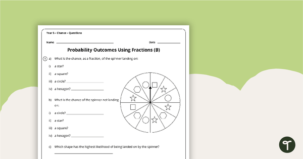 Chance Worksheets - Year 5 teaching-resource