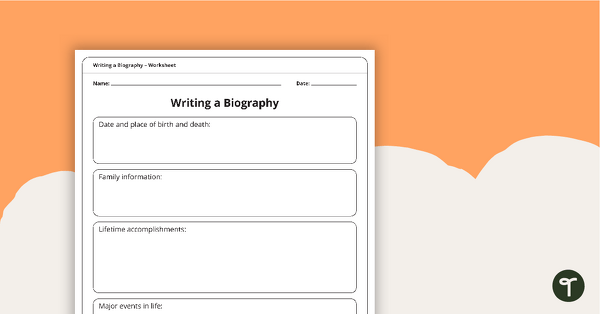 Go to Biography Template teaching resource