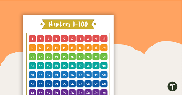 Go to Lush Leaves White - Numbers 1 to 100 Chart teaching resource