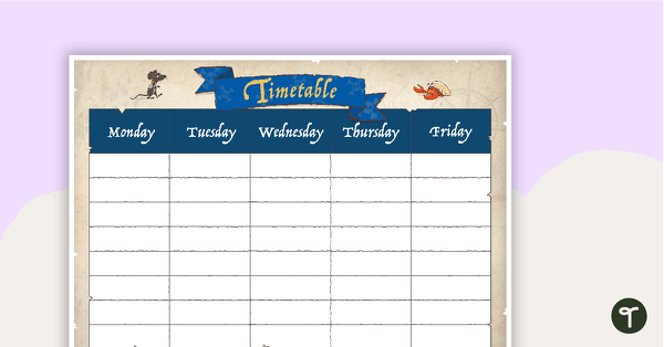Pirates - Weekly Timetable teaching resource
