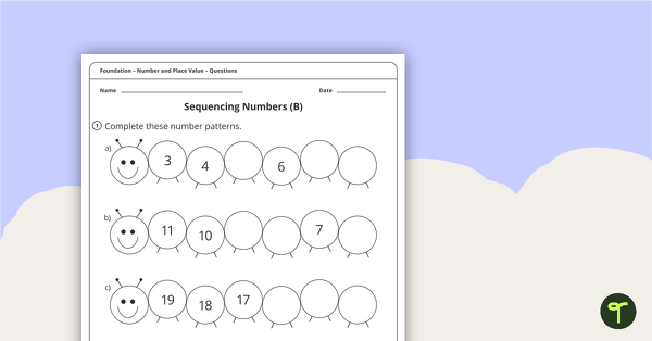Number and Place Value Worksheets - Foundation teaching resource