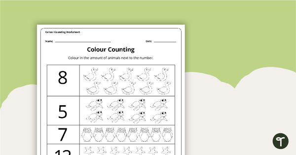 Go to Colour Counting Worksheet teaching resource