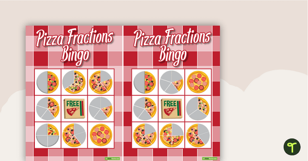 Image of Pizza Fraction Bingo - 1/2, 1/3, 1/4, 1/5