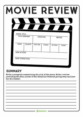 Movie Review Worksheet | Teach Starter