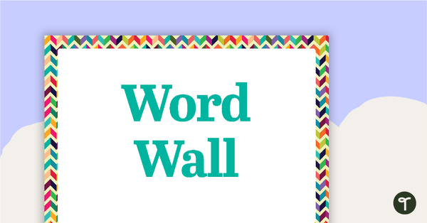 Bright Chevron - Word Wall Template teaching resource