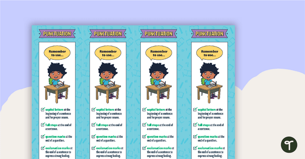 Punctuation Bookmarks - Lower Grades teaching resource