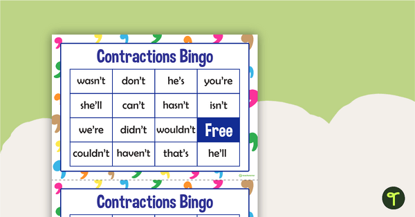 Preview image for Contractions Bingo - teaching resource