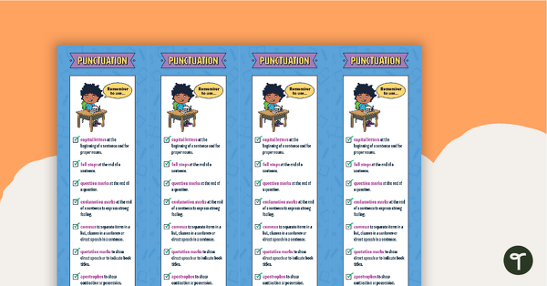 Punctuation Bookmarks - Upper Grades teaching resource