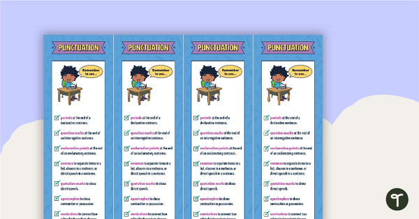 Preview image for Punctuation Bookmarks – Upper Grades - teaching resource