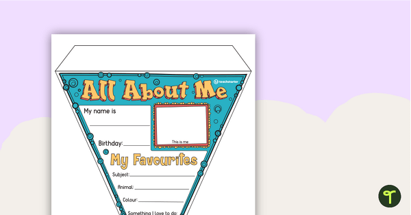 All About Me Bunting - Editable teaching resource