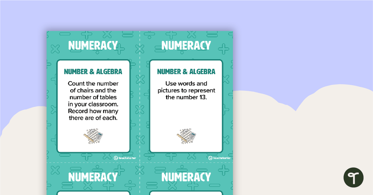 Fast Finisher Numeracy Task Cards - Foundation teaching resource