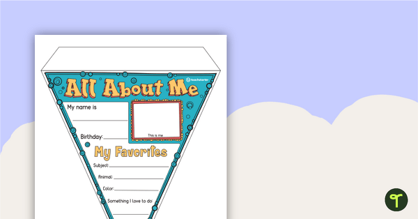 All About Me Pennant Banner teaching resource