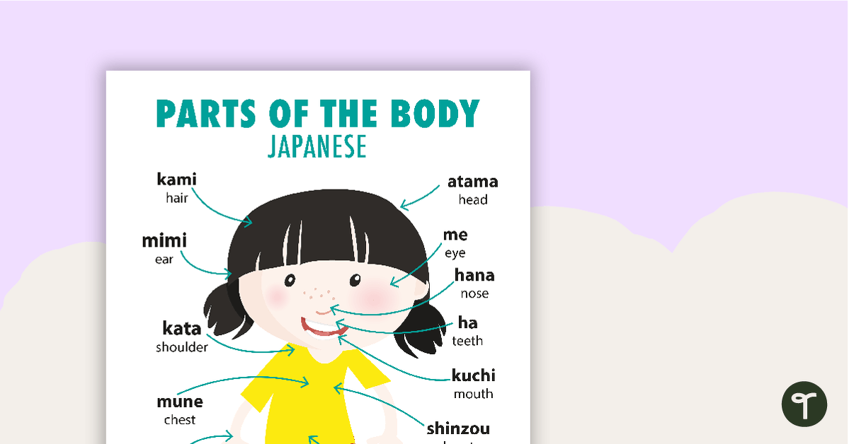 Parts of the Body - Japanese Language Poster teaching resource