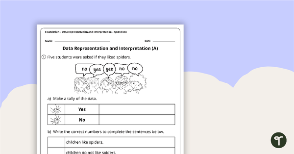 Preview image for Data Representation and Interpretation Worksheets - Foundation - teaching resource