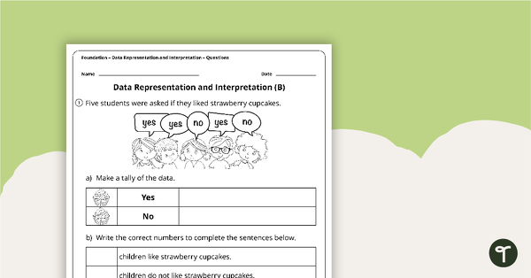 Data Representation and Interpretation Worksheets - Foundation teaching resource