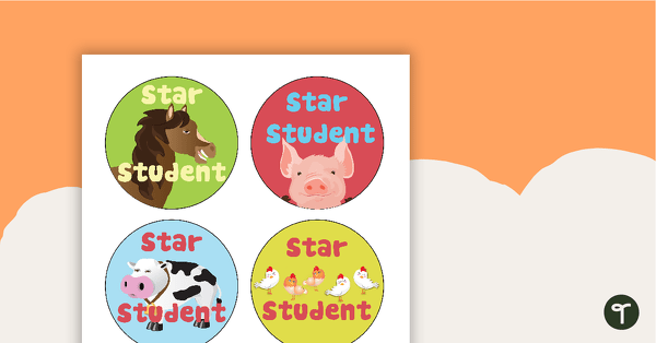 Farm Yard - Star Student Badges teaching resource