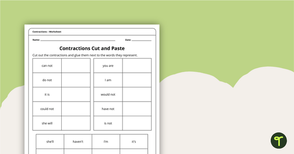 Preview image for Contraction Worksheets - teaching resource