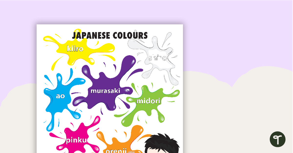Colours - Japanese Language Poster teaching resource