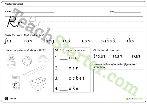Letter Rr - Alphabet Worksheet teaching resource