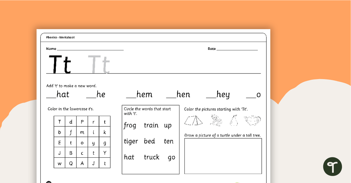 Letter Tt - Alphabet Worksheet teaching resource