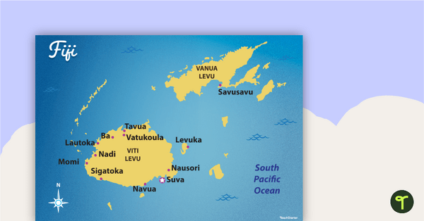 Preview image for Map of Fiji - teaching resource