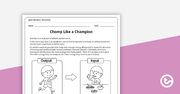 Chomp Like a Champion - Worksheet teaching resource