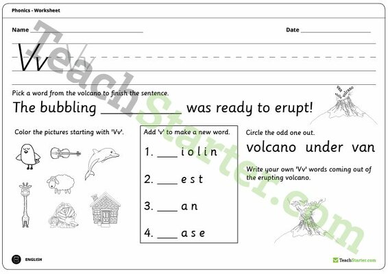 Letter Vv - Alphabet Worksheet teaching resource