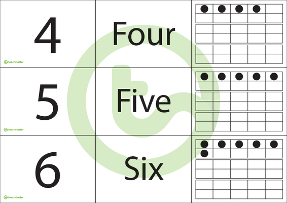 Number, Name and Ten Frame Match-Up Cards 1-30 teaching-resource