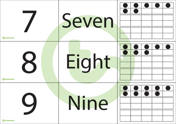 Number, Name and Ten Frame Match-Up Cards 1-30 teaching-resource