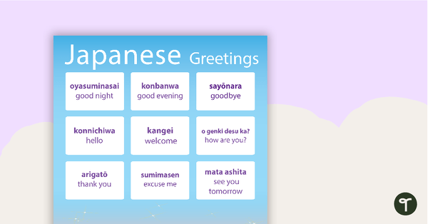 Greetings - Japanese Language Poster teaching resource