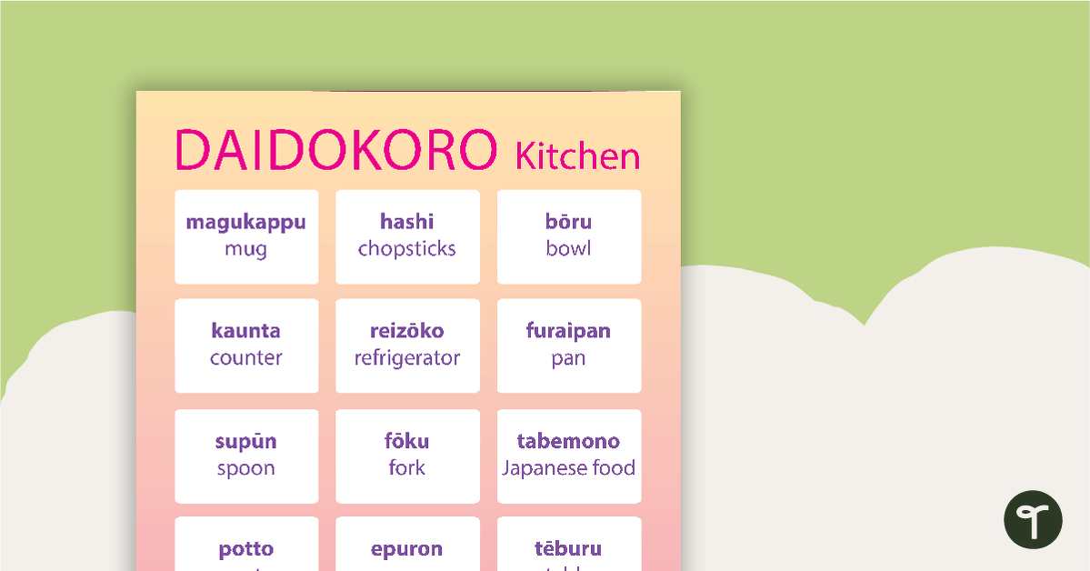 Kitchen - Japanese Language Poster teaching resource
