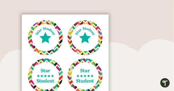 Go to Bright Chevron - Star Student Badges teaching resource
