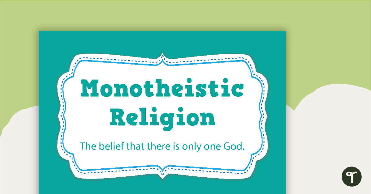 Monotheistic Religion Word Wall Vocabulary teaching resource