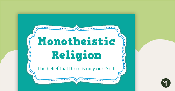 Go to Monotheistic Religion Word Wall Vocabulary teaching resource