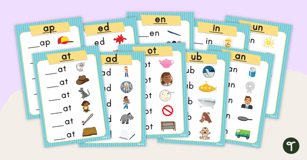 Image of Word Family Worksheet Pack - CVC Words