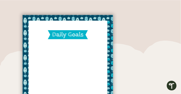 Go to Monster Pattern - Daily Goals teaching resource
