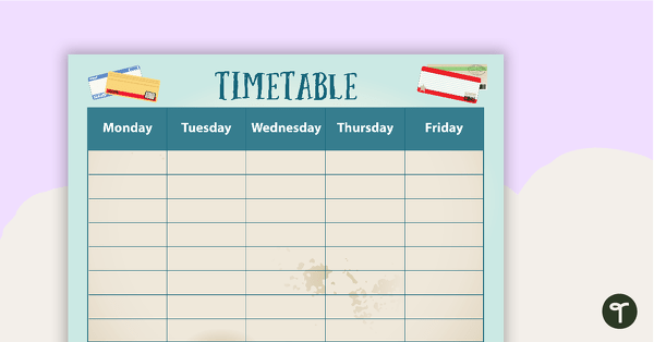 Travel Around the World - Weekly Timetable teaching resource