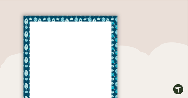 Monster Pattern - Portrait Page Border teaching resource
