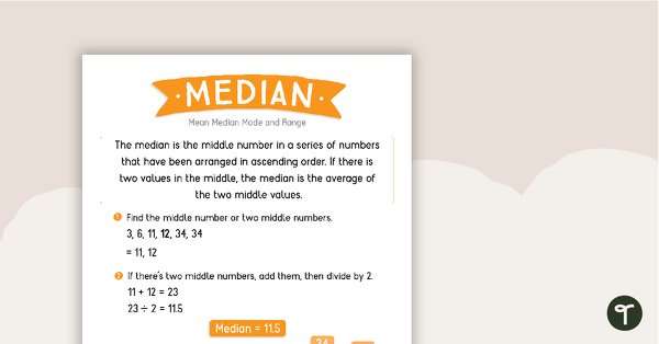 Mean, Median, Mode, and Range - Posters teaching resource