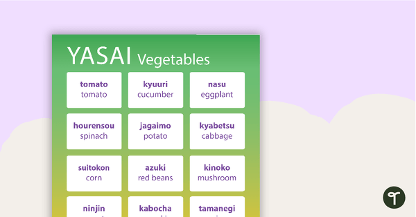 Vegetables - Japanese Language Poster teaching resource