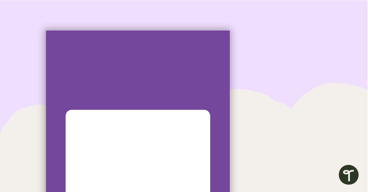 Plain Purple - Diary Cover teaching resource