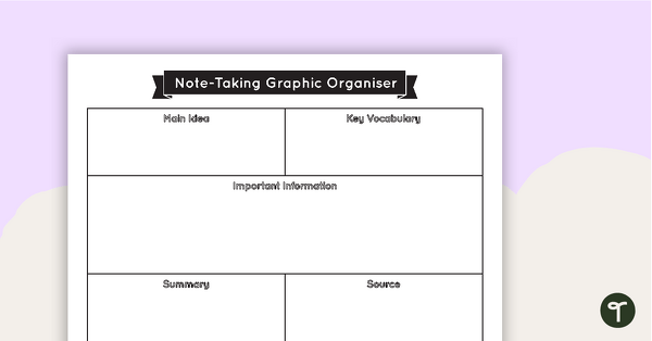 Preview image for Note Taking Graphic Organiser - teaching resource